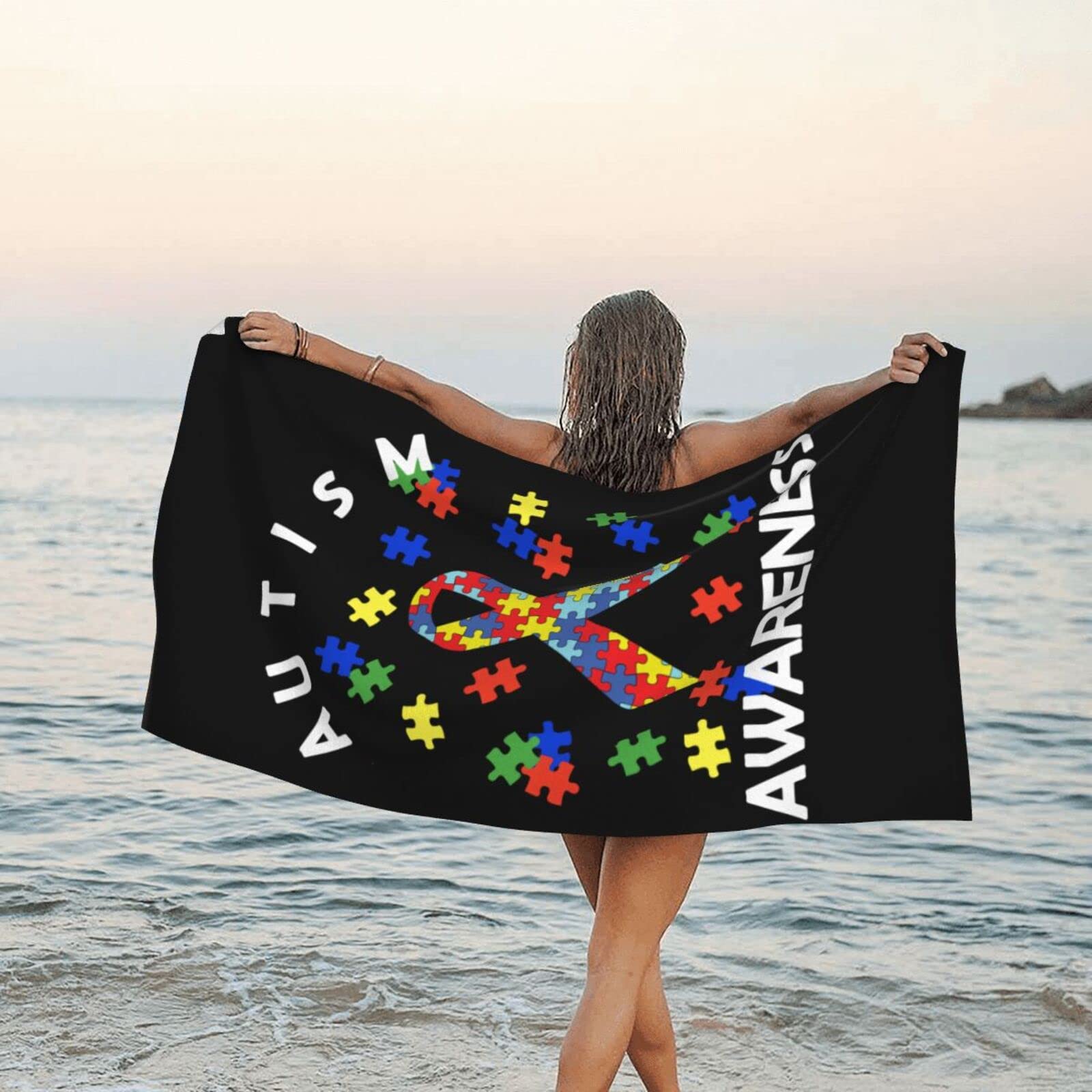 Serviette de plage autisme sans sable pour le voyage et camping