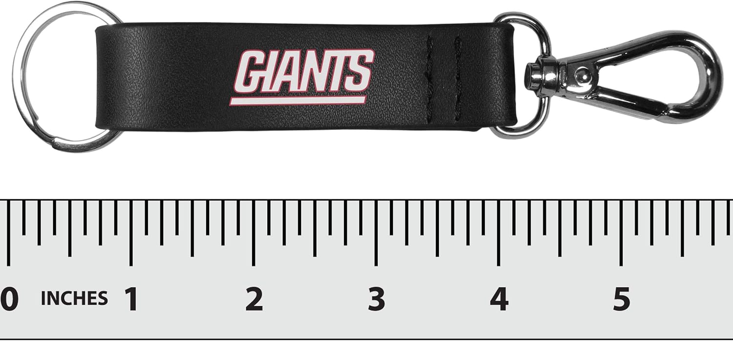 Siskiyou Sports NFL New York Giants Leather Bi-fold Wallet & Strap Key Chain, Team Colors, One Size