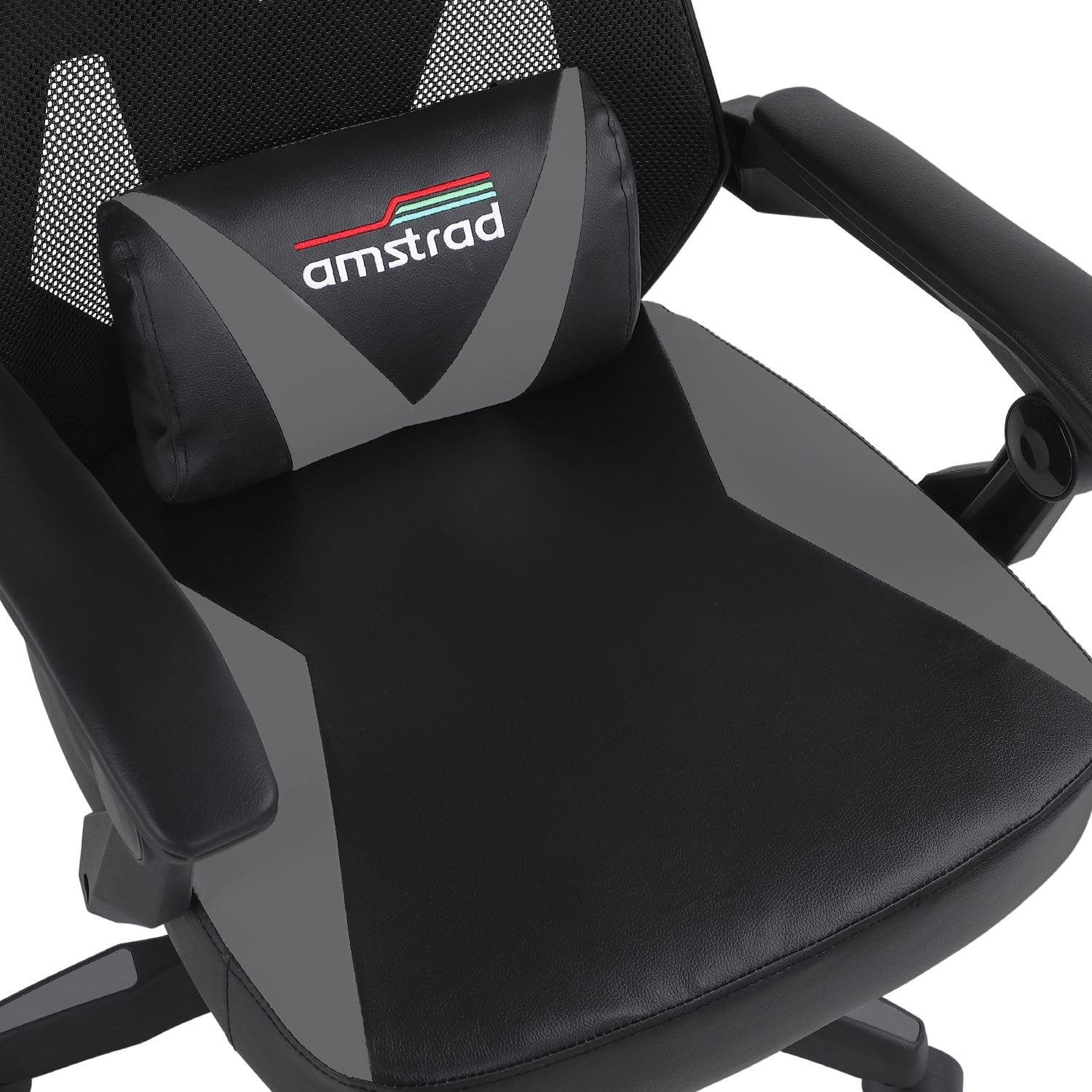 Silla Gaming Ergonómica, Malla Transpirable, Respaldo Reclinable 135°, Blanco y Negro