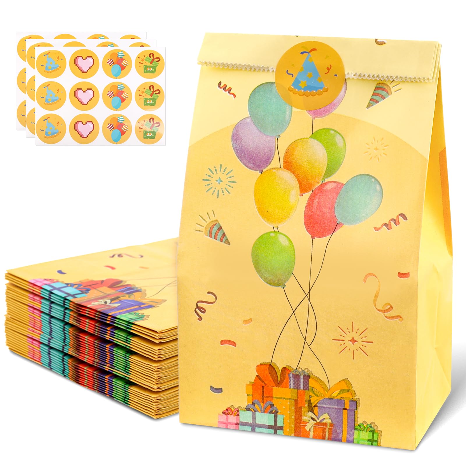 Aazon.co: VGOODALL 54 Pack Party Favor Bags, 9 Colors Paper Bags Bulk...
