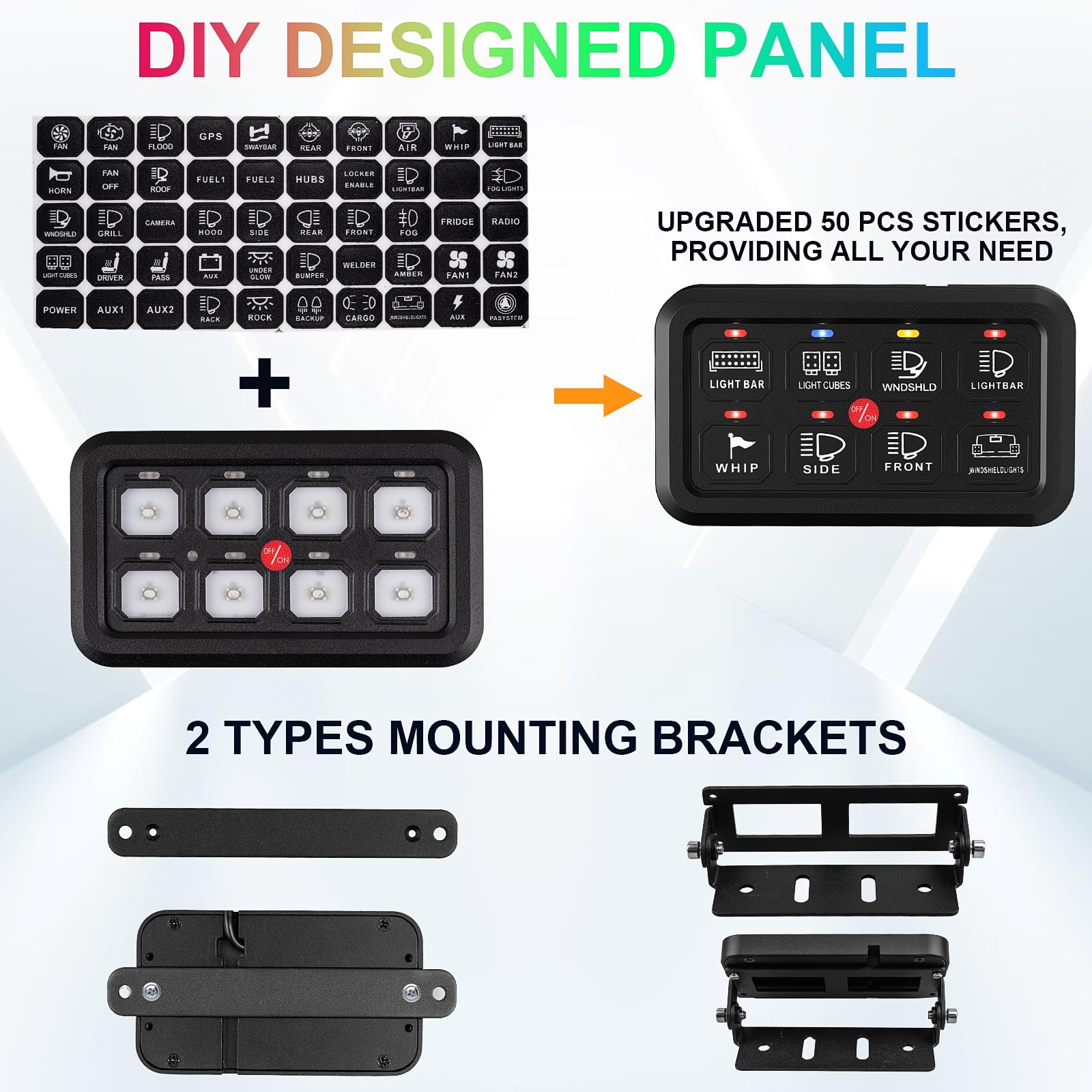 Remote Control Switch Panel Rcsp Idt Truck Switch Panel Joinfworld 8 Gang Switch Panel With Remote - 12V/24V ...