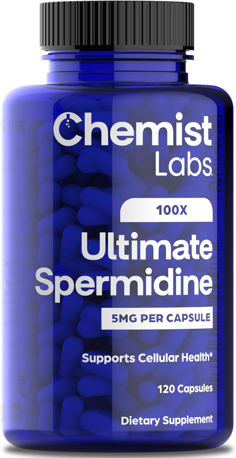 Ultimate Spermidine Supplements for Men and Women, 100x Formula, Longevity Supplements Support, 5 mg Per Capsule, 3rd Party Tested, Vegan, 120 Servings