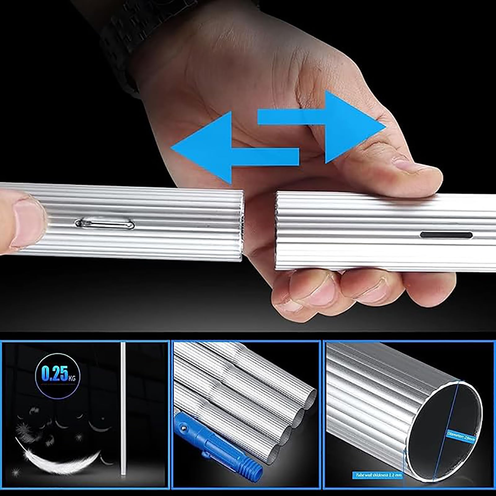 Cepillo de limpieza de paneles solares con poste extensible y manguera de agua, ideal para limpiar paneles solares, techos, piscinas