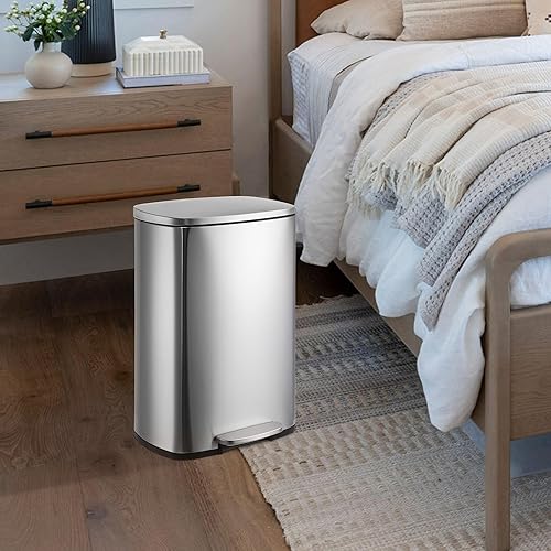 Miniatura 8 de TrailBlaze Cubo de basura de 13 galones con tapa, bote de basura de 50 litros con tapa de cierre suave y cubo interior extraíble, cubo de basura de