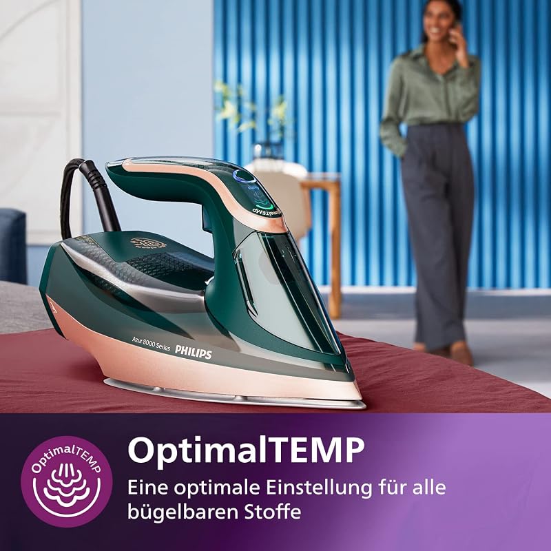 Philips Azur 8000 gőzölős vasaló 70g/min folyamatos gőz 3000W zöld