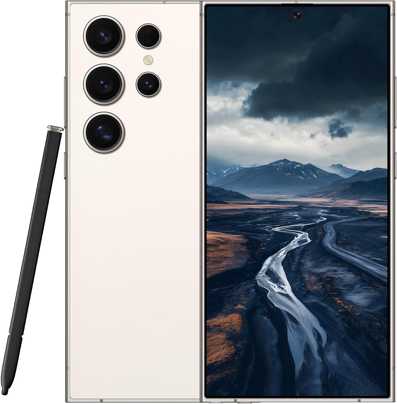 C24 Ultra Unlocked Cell Phones Smartphone Android 13 Phones 8+256GB/6.8" HD Screen/Dual SIM/108MP+48MP Camera/6800 mAh/Built-in Pen (White)