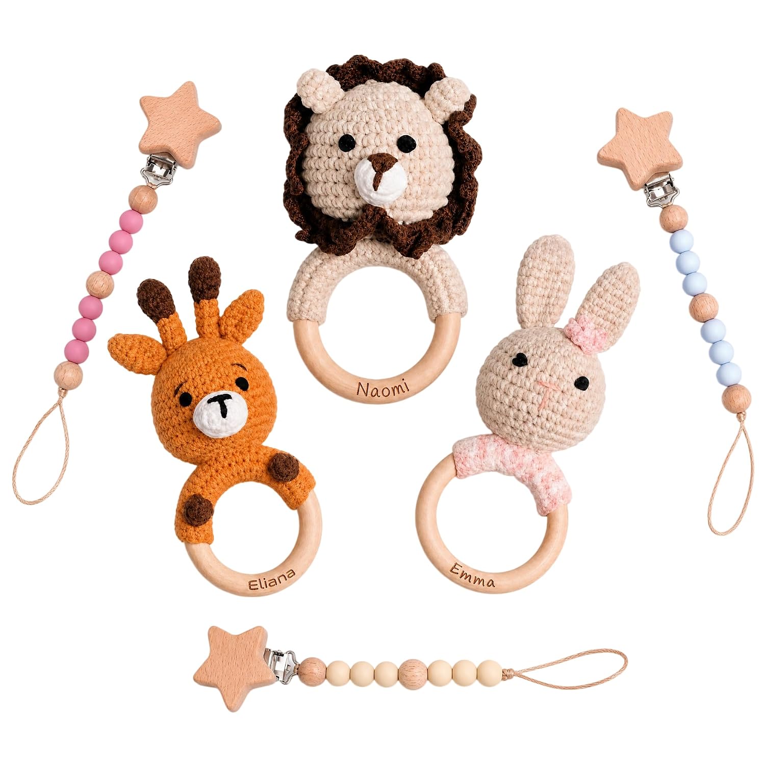 Personalized Crochet Baby Rattle