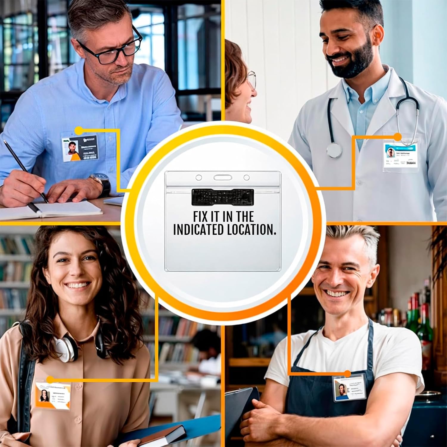 2.25"x3.5" Magnetic Name Badge Holders 50 Pack – Horizontal ID Card Holders with Strong Magnets, No Pin, Reusable PVC Name Tags for Office, School, Hospital & Events