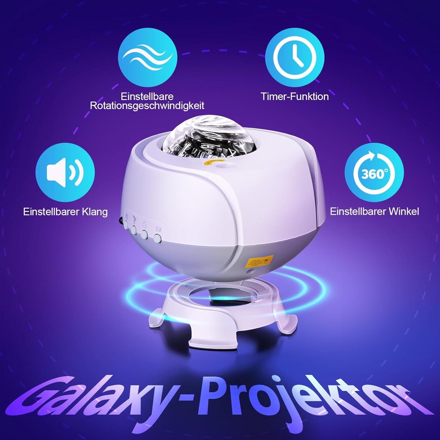 Larger Coverage Area Galaxy Projector,with Changing Galaxy Shapes Star Projector,Night Light with Bluetooth Speaker,White Noise,Gifts for Kids,Adults,Christmas,Birthday(White)