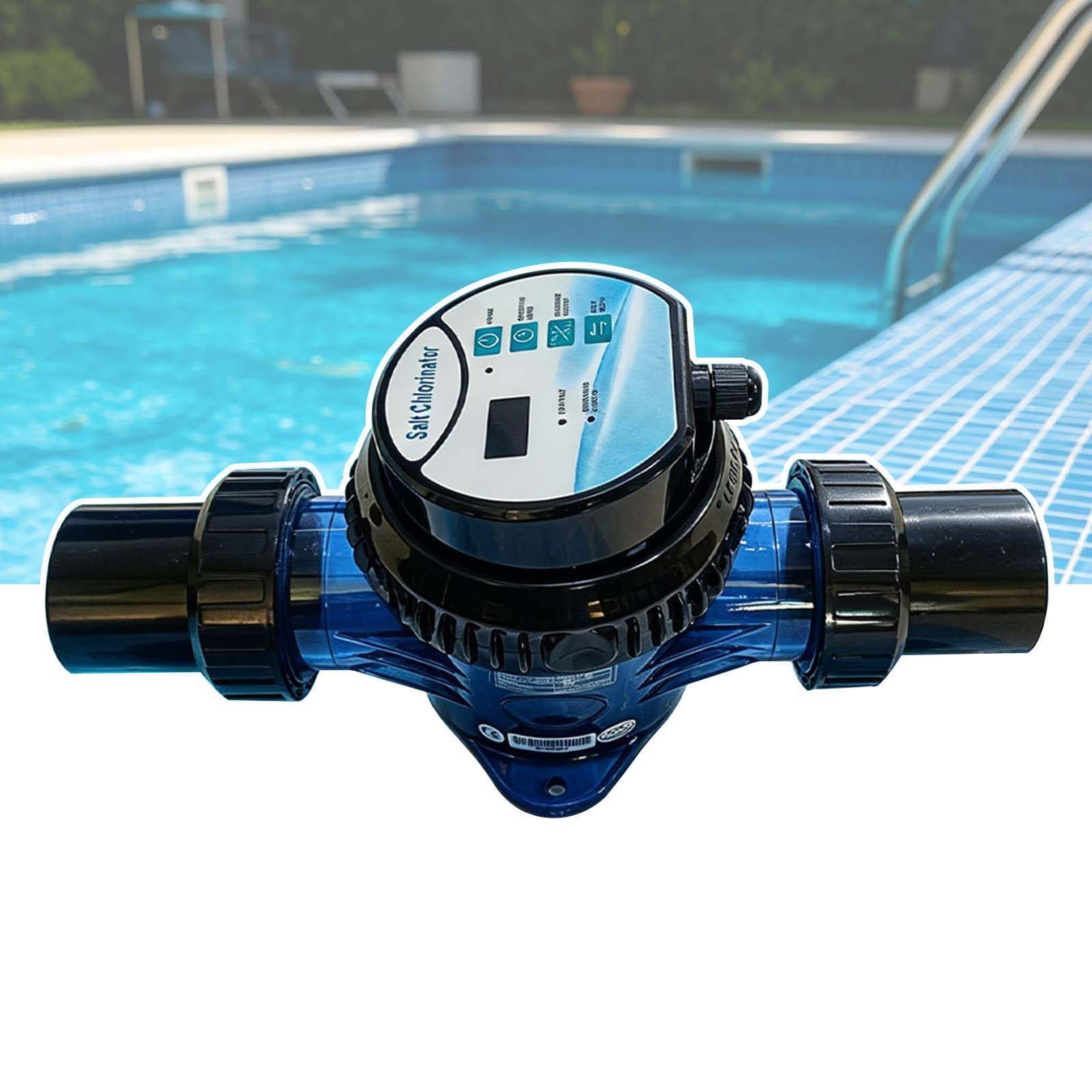 DPLWJPP Electrolytic Salt Chlorine Generator Swimming Pool Saltwater Chlorinator Above Ground Pool with Water Controller Integrated Pool Saltwater Salt Chlorine Generators ECR10