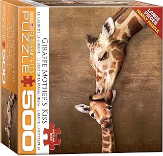Giraffe Mother's Kiss Puzzle, 500-Piece