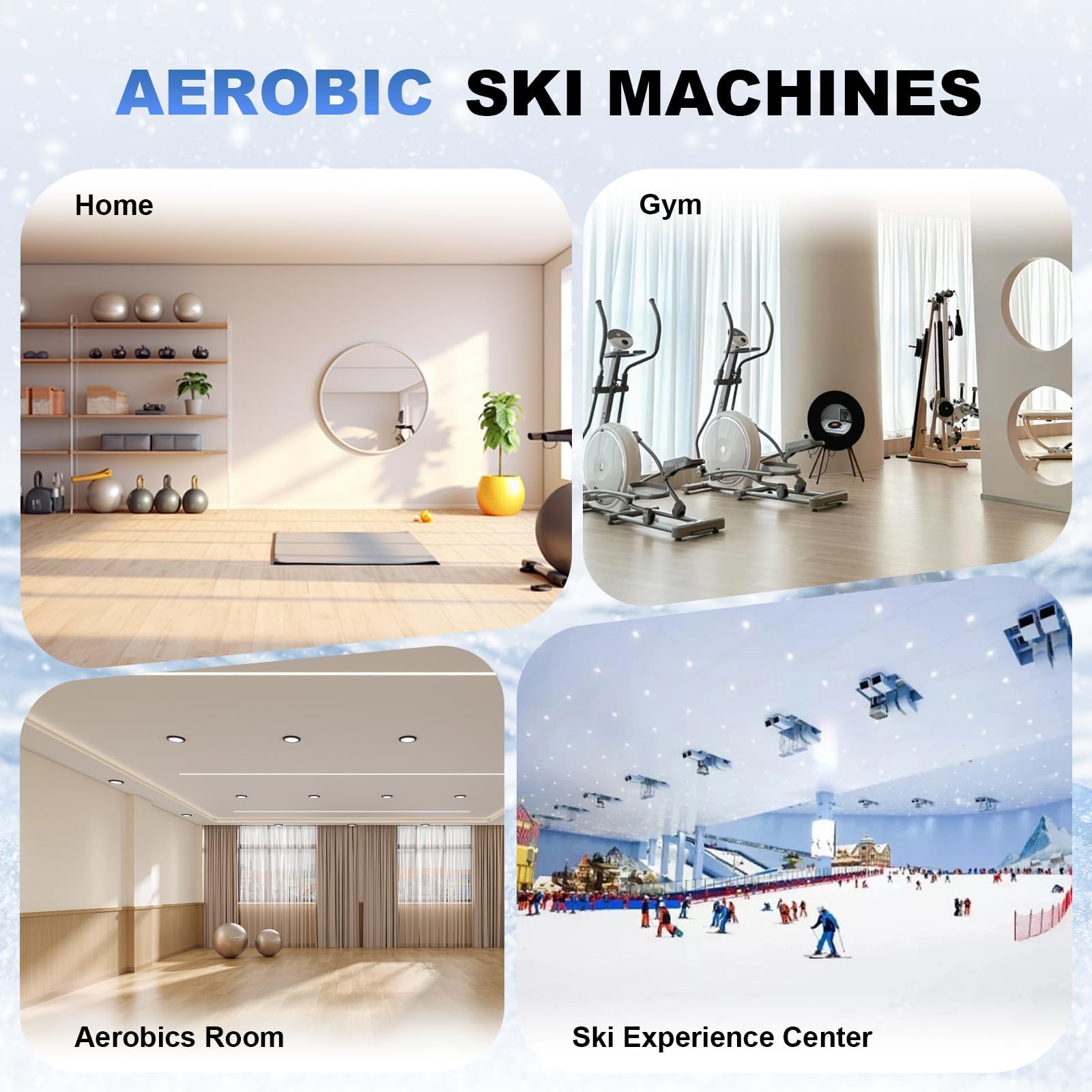 Ski-Trainingsgerät, Professioneller Skitrainer Für Das Ganzkörpertraining, Schnee-Ski-Simulator für das Fitnessstudio zu Hause, Gleichgewichtsgerät, 150 Kg Belastbarkeit