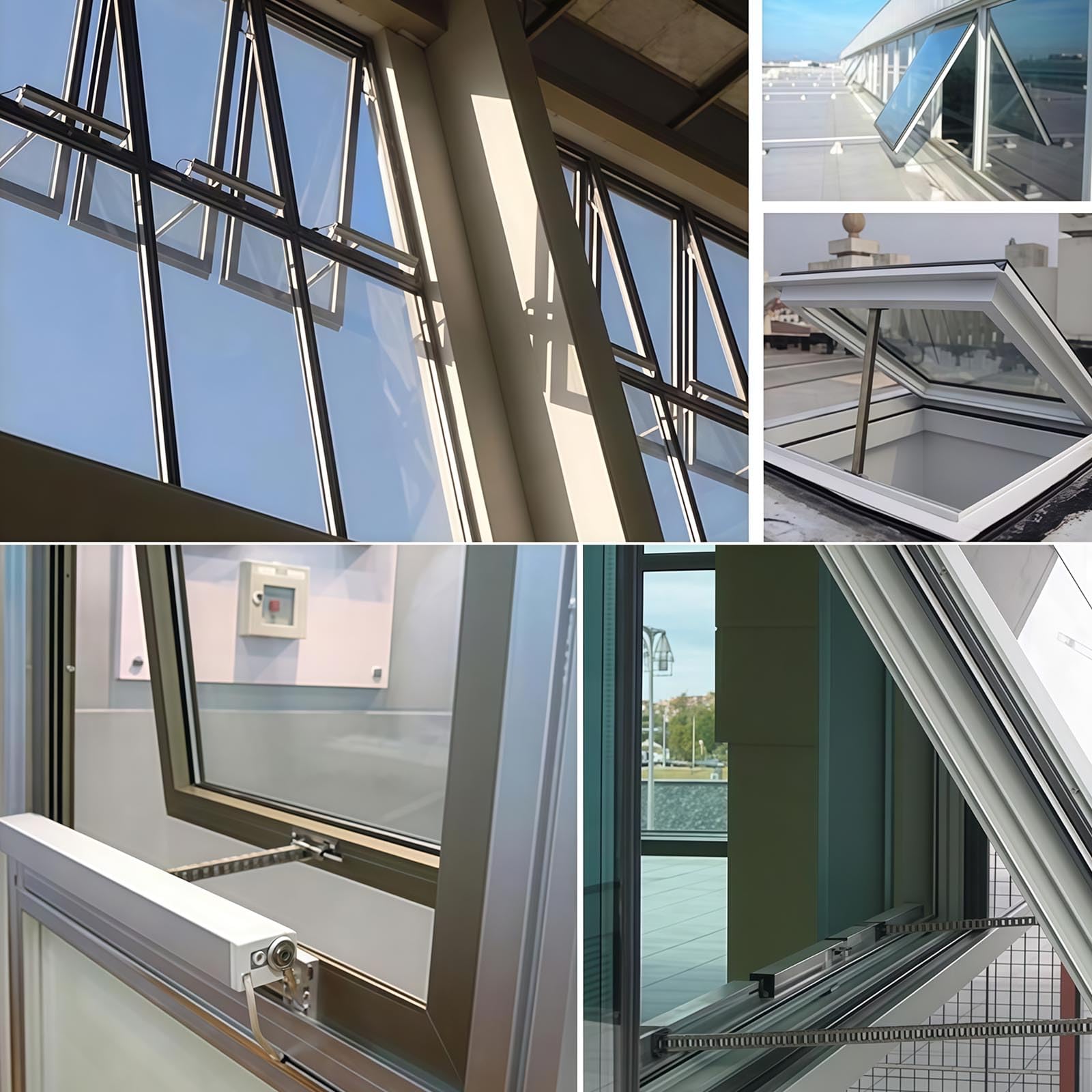 Abridor eléctrico de ventana, abridor de ventilación motorizado automático con interruptor de pared y control remoto, carrera ajustable de 300 mm a 1000 mm para una fácil ventilación de ventanas