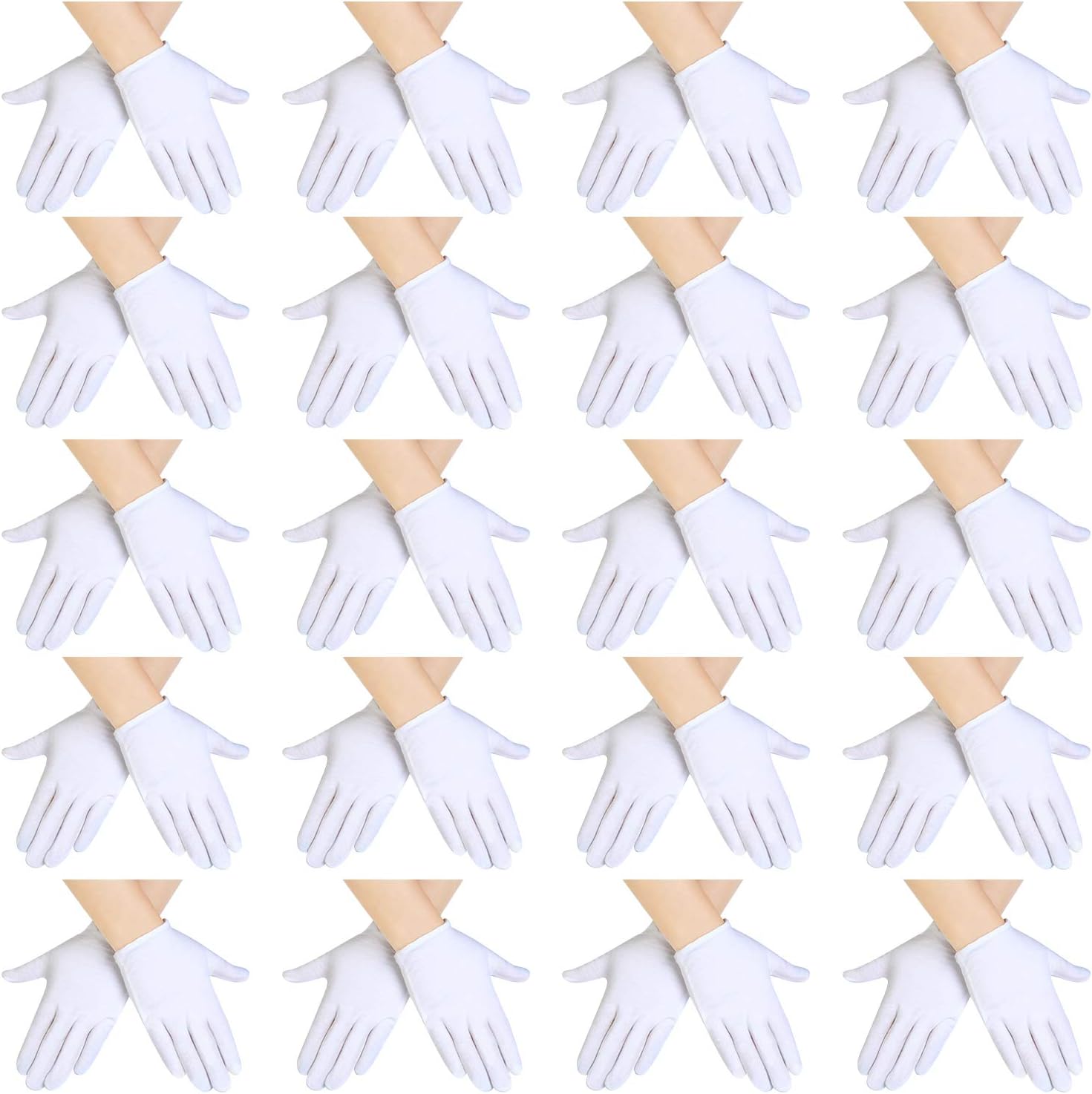 SATINIOR 20 Pairs White Gloves Kids Cosplay Costume Cotton Girls Boys Wrist Formal for Halloween Party