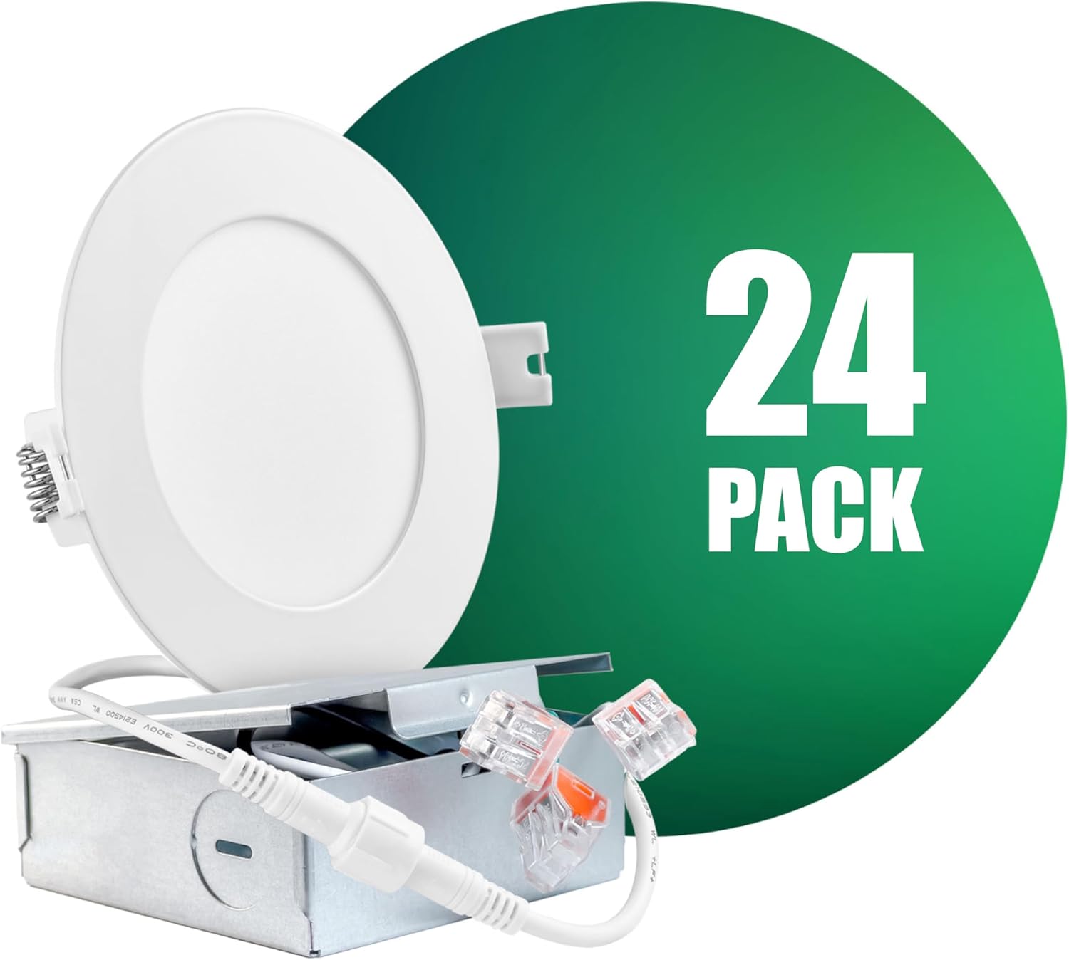 QPLUS 4Inch LED Recessed Slim Pot Light with Junction Box, Ultra Thin