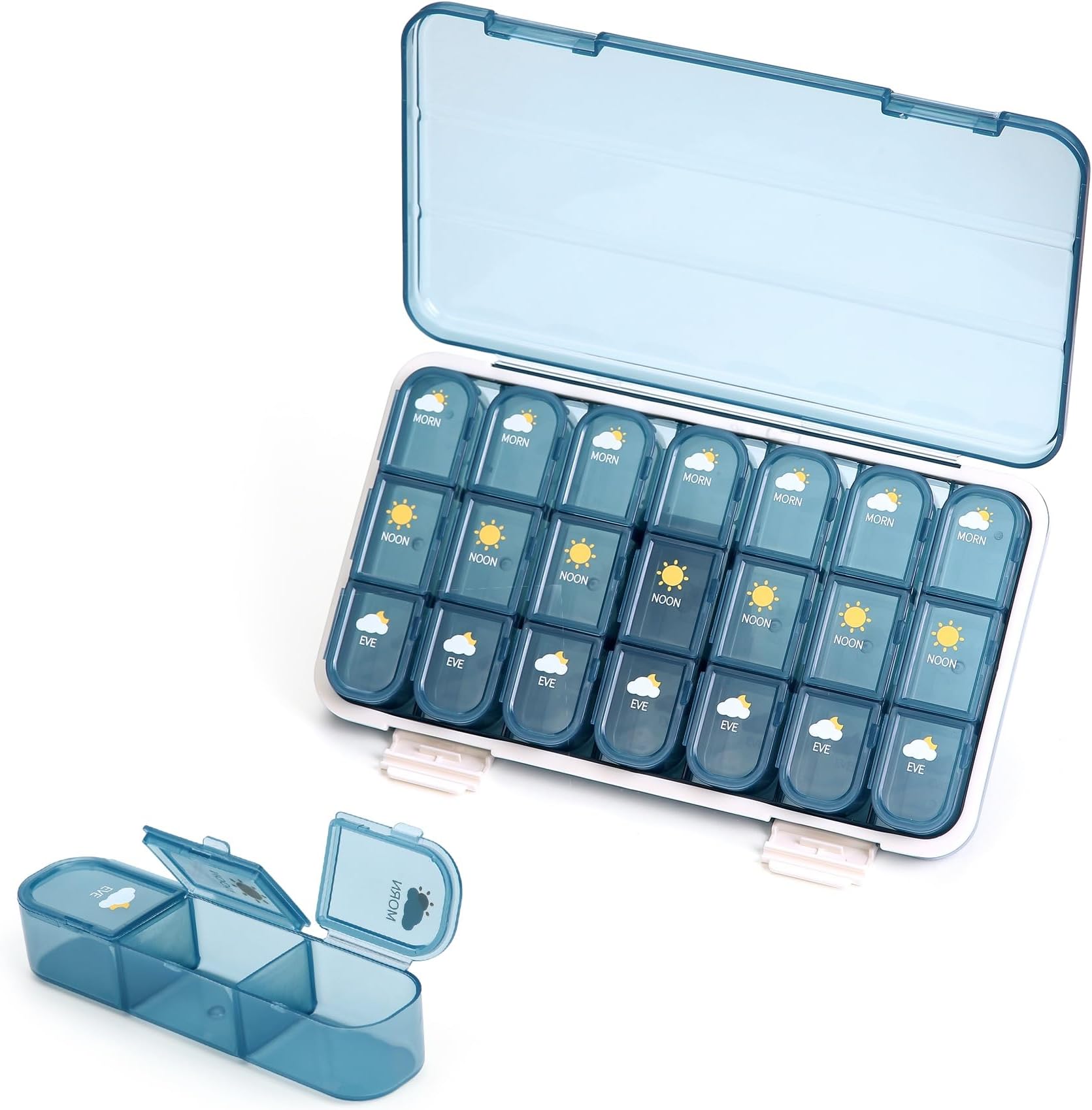 Weekly Pill Organizer 3 Times a Day, 7 Day Pill Boxes for