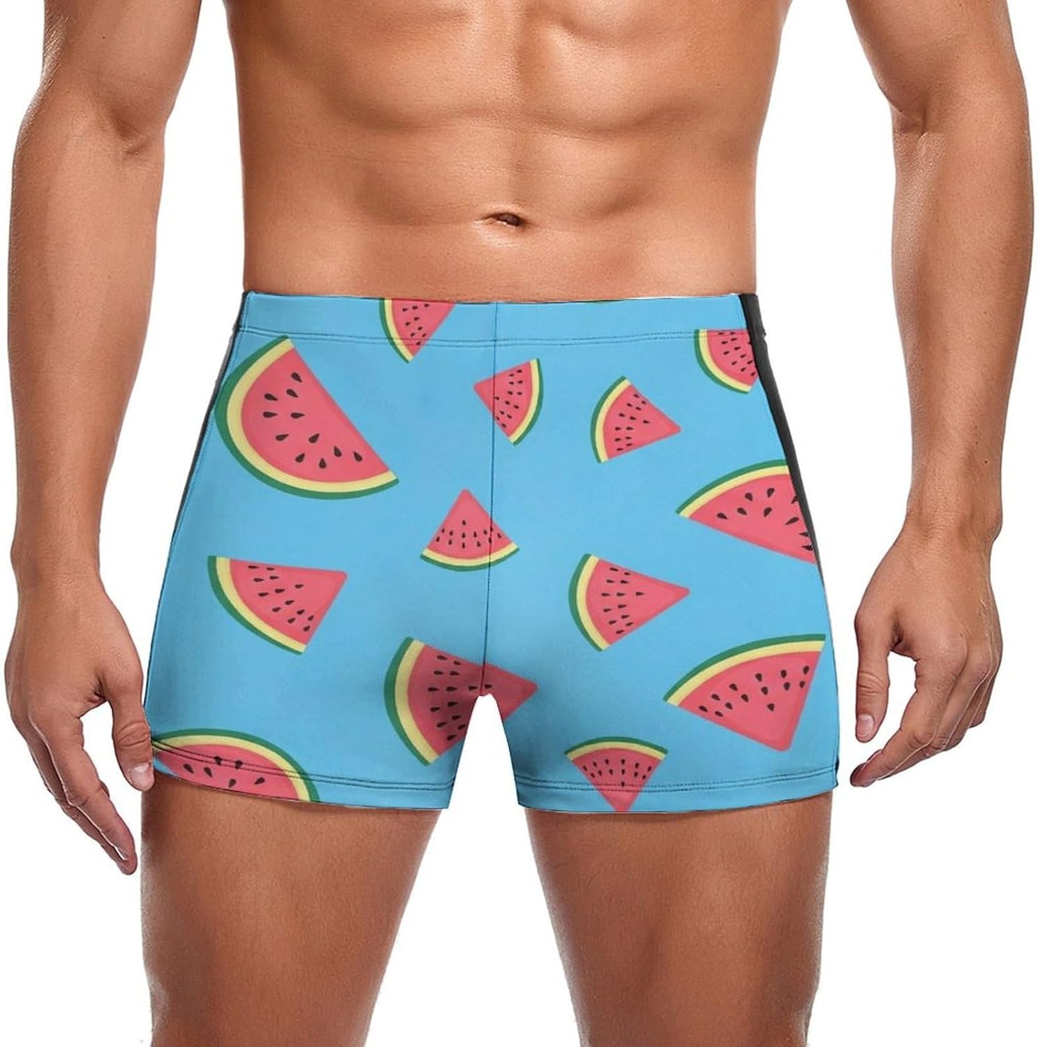 Men's Fitted Swim Shorts, Quick Dry Boxer Swimsuit Soft Non-Deforming Swim Briefs