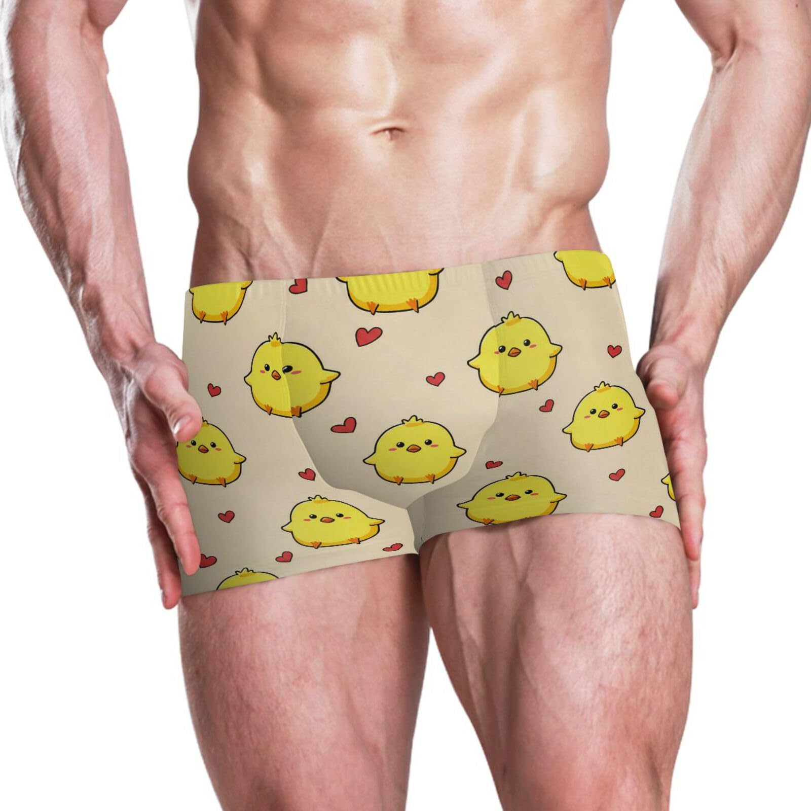 UMIRIKO Cute Chick Mens Swim Trunks Swimwear Bathing Suit Swim Brief Square Leg Board Short S-3XL 202c1571