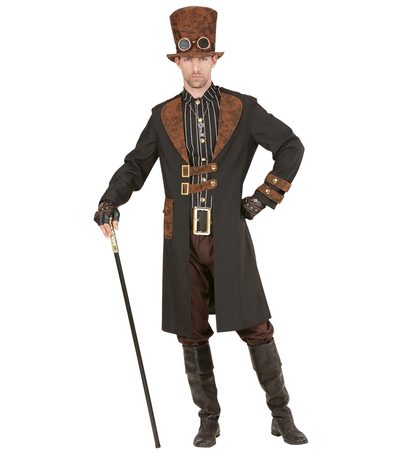 W WIDMANN MILANO Party Fashion - Disfraz steampunk, abrigo con camisa, sombrero, para carnaval