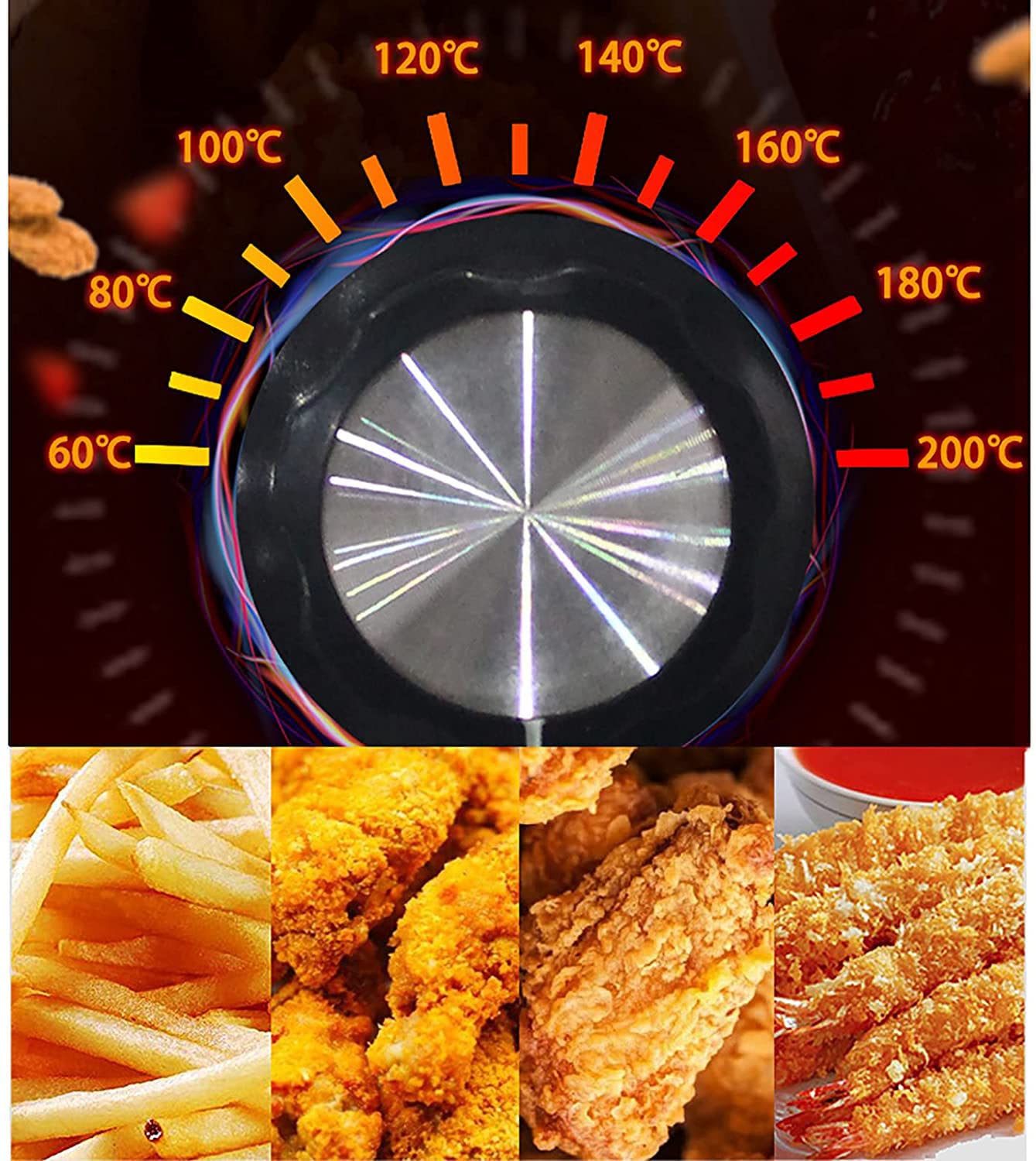 Freidora Industrial de Acero Inoxidable de 4L/6L, Eléctrica con Control de Temperatura, Máquina para Freír Papas Fritas, Aros de Cebolla, Pollo, 4L