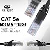 Mr. Tronic Blue Cat 5E Ethernet Cable 5m, High Speed LAN Ethernet Network Cable with RJ45 Ends Connectors, 5m Cat5E Internet 1 Gbps, ADSL AWG24 Patch, UTP CCA (5 Meters, Black)