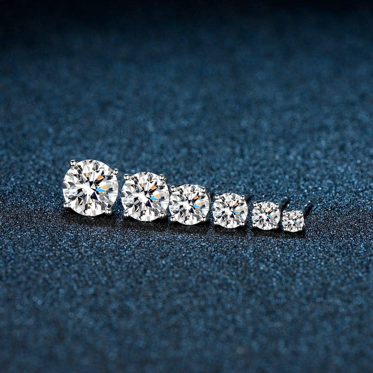 18K Gold Plated Sterling Silver Cubic Zirconia Stud Earrings for Women Men, Simulated Diamond CZ Studs Hypoallergenic Jewelry - Image 6