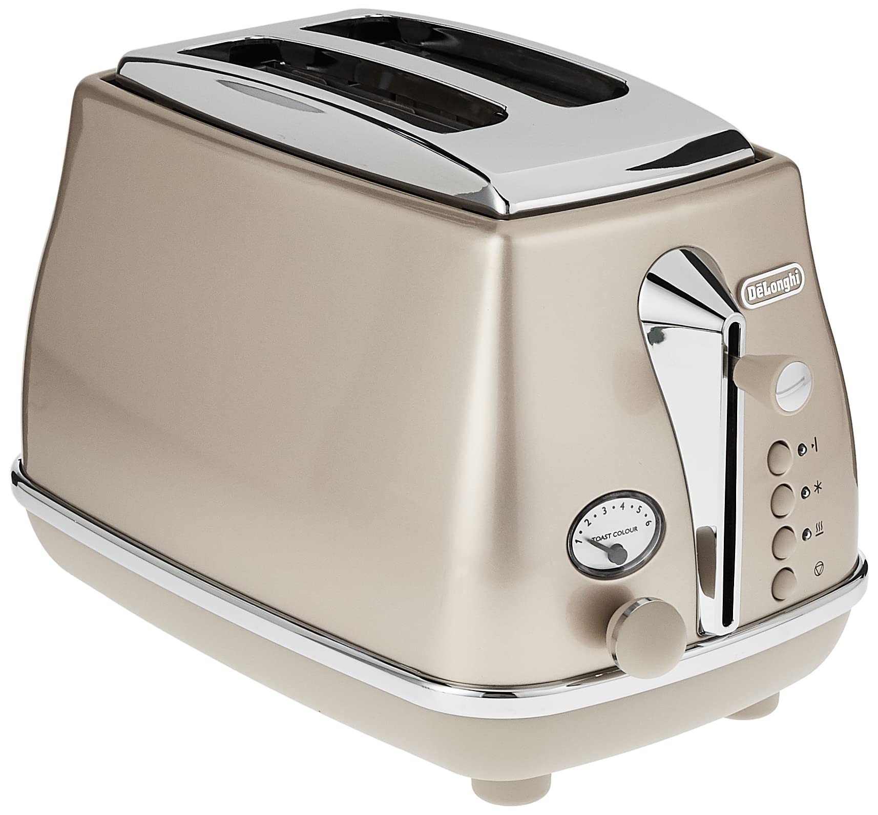 DeLonghi 2スロットトースター ベージュ De'Longhi Icona Metallics CTOT2003.BG - 2-Slice Toaster, Champagne