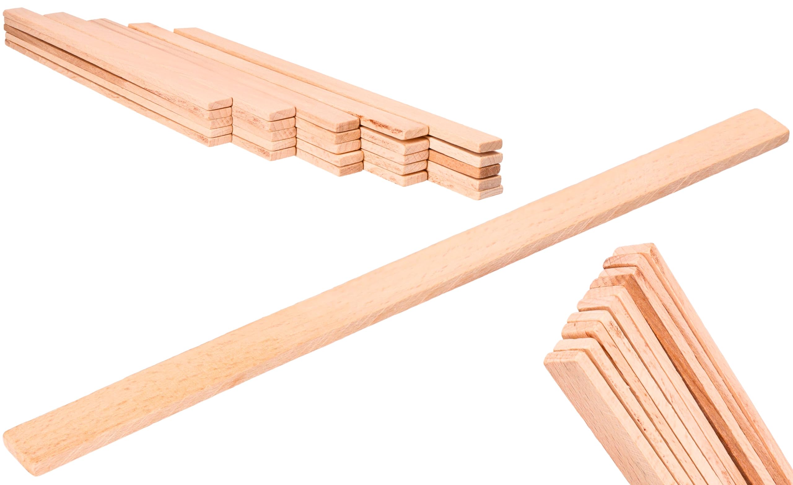 Toolspace Natural, Wooden 25X Wooden Paint Stirrer - 300 Mm - Natural And Robust Wooden Stirrer For Various Types Of Paints, Varnishes, Stains - Ergonomic Handle - Easy Mixing