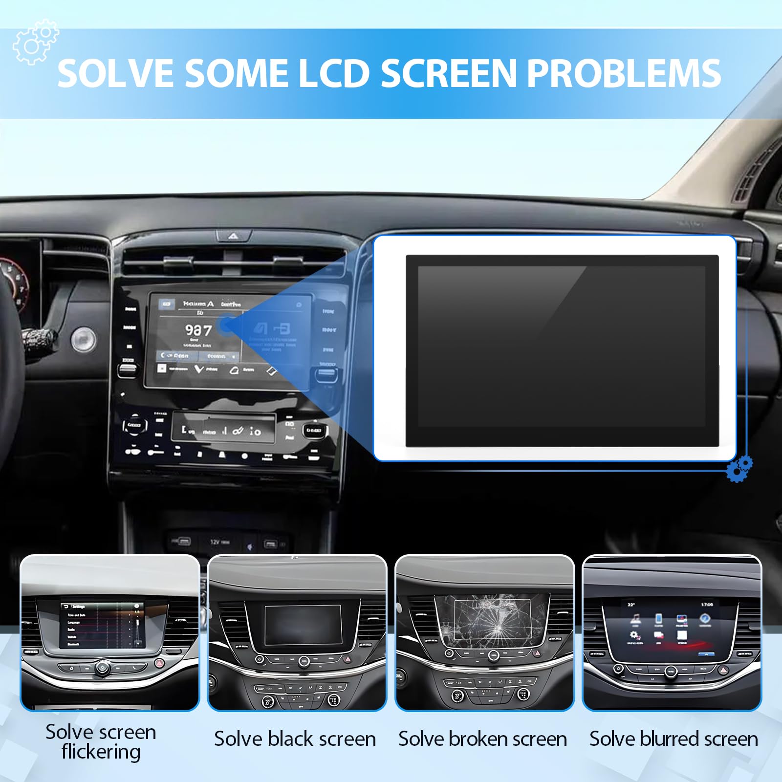8" LCD Schermo per Hyundai Tucson 2021-2023 Display per Santa Verna Solaris Touch Screen Vetro LCD per KIA Sorento Seltos Schermo Screen TDO0797F0013 Display con Strumenti