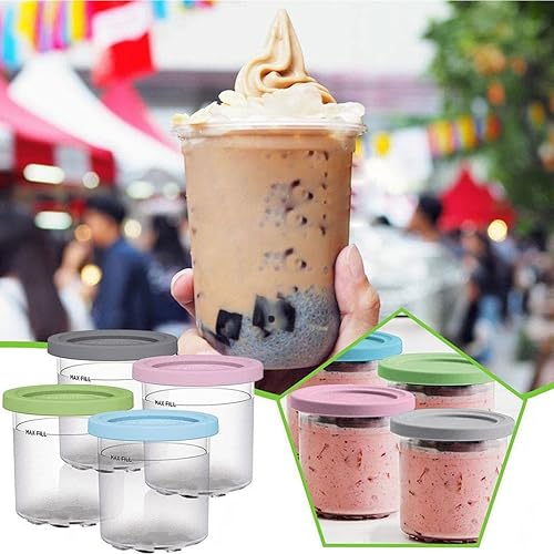 Miniatura 2 de Recipientes de crema de 246 unidades, para Ninja Creami Deluxe, recipientes de helado de 16 onzas sin BPA, aptos para lavavajillas, compatibles con