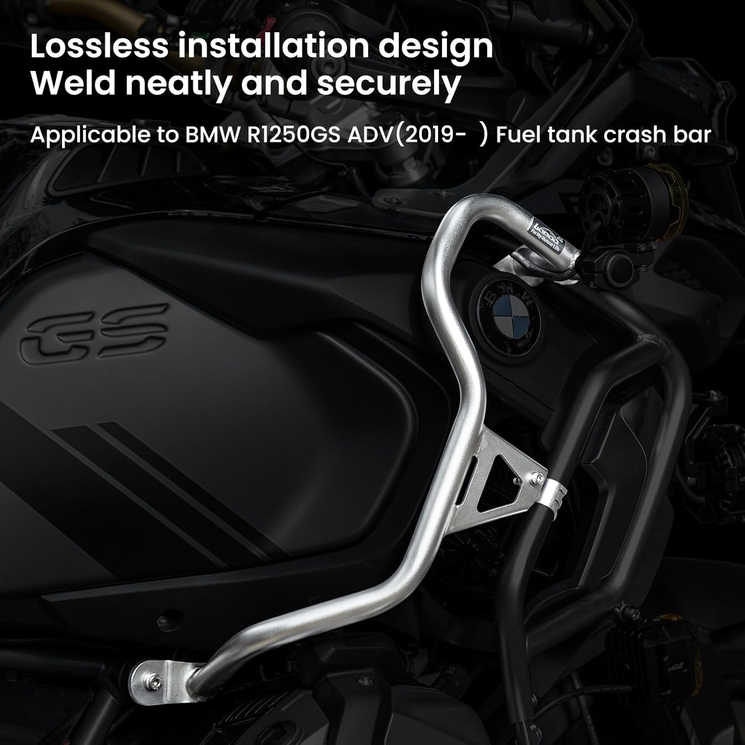 Motorcycle Fuel Ttank Crash Bar，Compatible With BMW R1250GS ADV （2019-），Engine Guard Highway Bar Lossless Installation Neat And Solid Weld