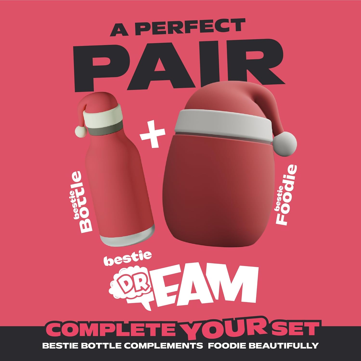 asobu Bestie Bundle: Insulated Stainless Steel Water Bottle & Foodie Kids Food Jar, 16 oz, Cute Animal Character, Leakproof, Vacuum-Sealed