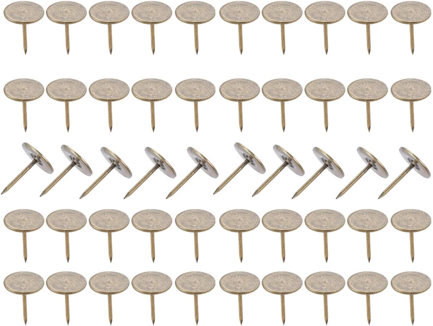 Screw pins for Upholstery，10-100pcs Black Upholstery Nails Round Head Metal Pushpins Vintage Tacks Sofa Decor 5/7/9/11/19x17mm (Color : 5x17mm 20pcs) (Color : 7x17mm 20pcs) (Color : 2)