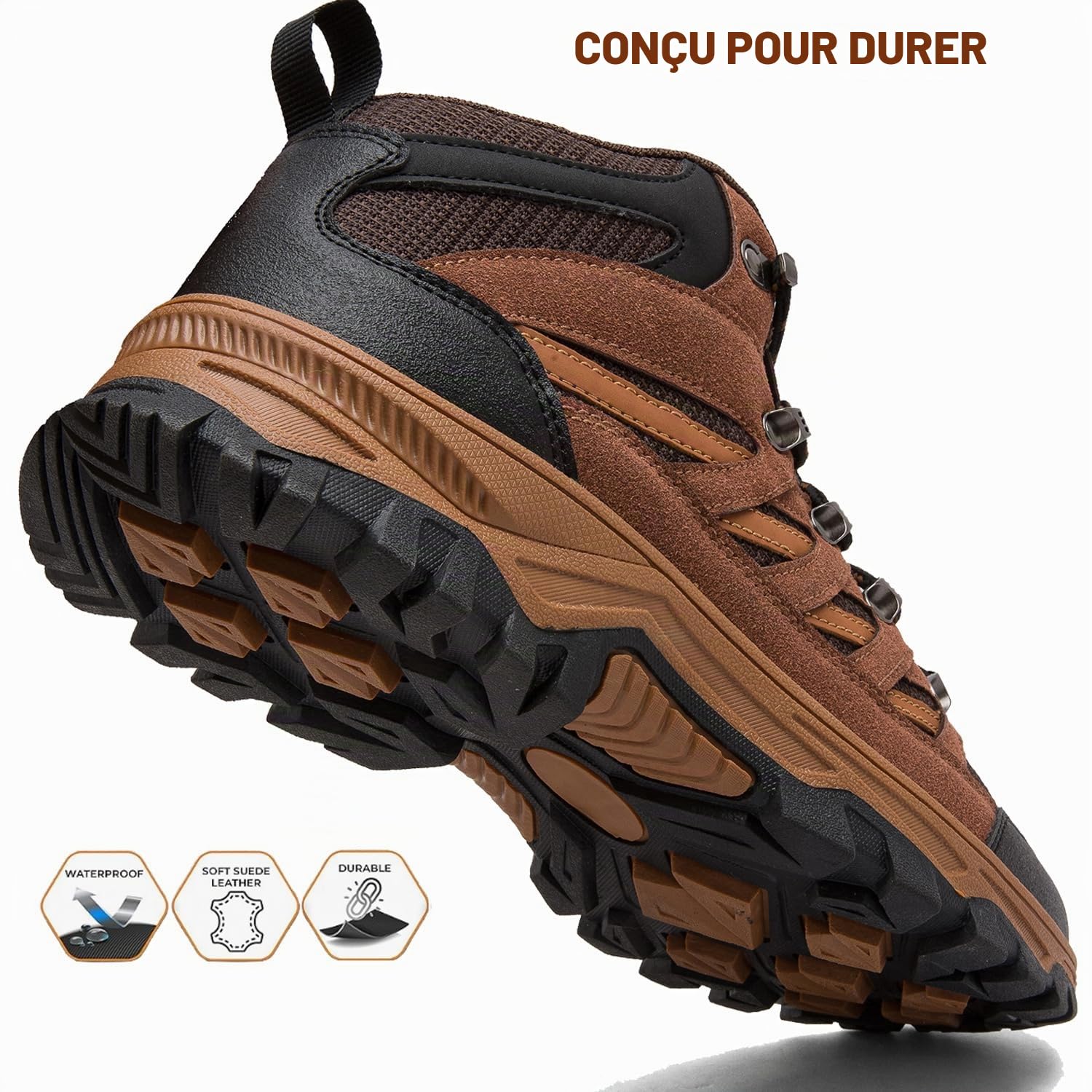 Chaussures Randonnée Homme Men's Hiking Shoes Chaussures Montantes Trekking Outdoor Antidérapantes et Confortables Respirant Chaussure de Marche