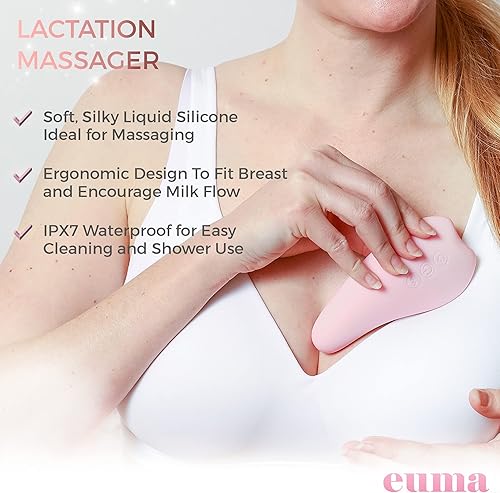 Miniatura 4 de Masajeador de senos para lactancia materna - Masajeador vibratorio de lactancia con almohadillas de terapia de calor y mamas mejora el flujo de