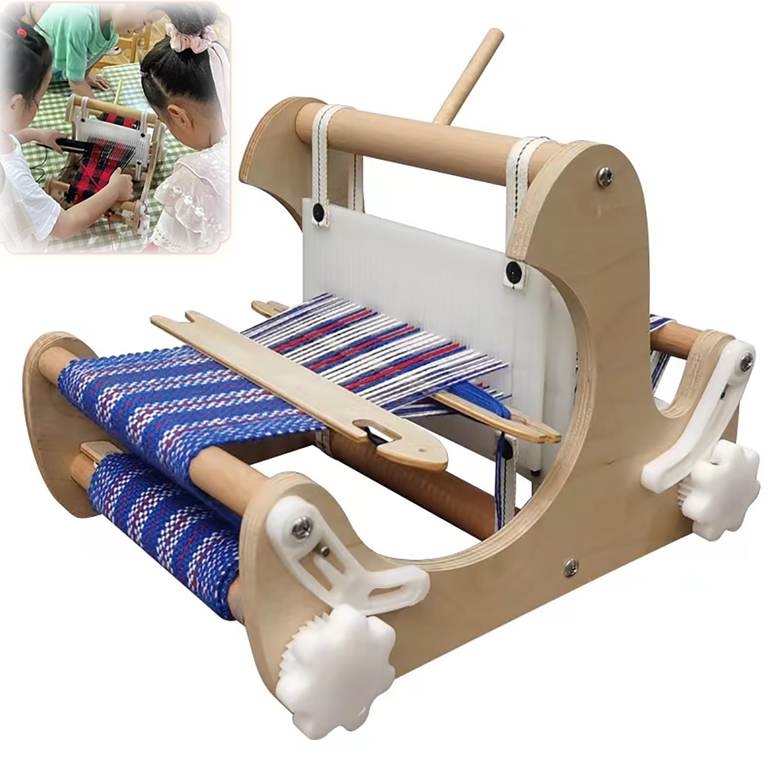 DIY Weaving Kit, Foldable Design with Rigid Healds and Shuttles, Perfect for Beginners and Craft Artists