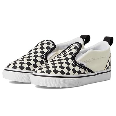 Vans Kids Slip On V (Infant/Toddler) Kids Shoes (Checkerboard) Black/White