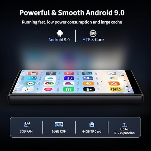 Miniatura 3 de 80GB MP3 Player with Bluetooth and WiFi, Android Streaming Music Player with Spotify, Tienda Music, Pandora, Audible, 4.7" Mp4 Music Player and WiFi