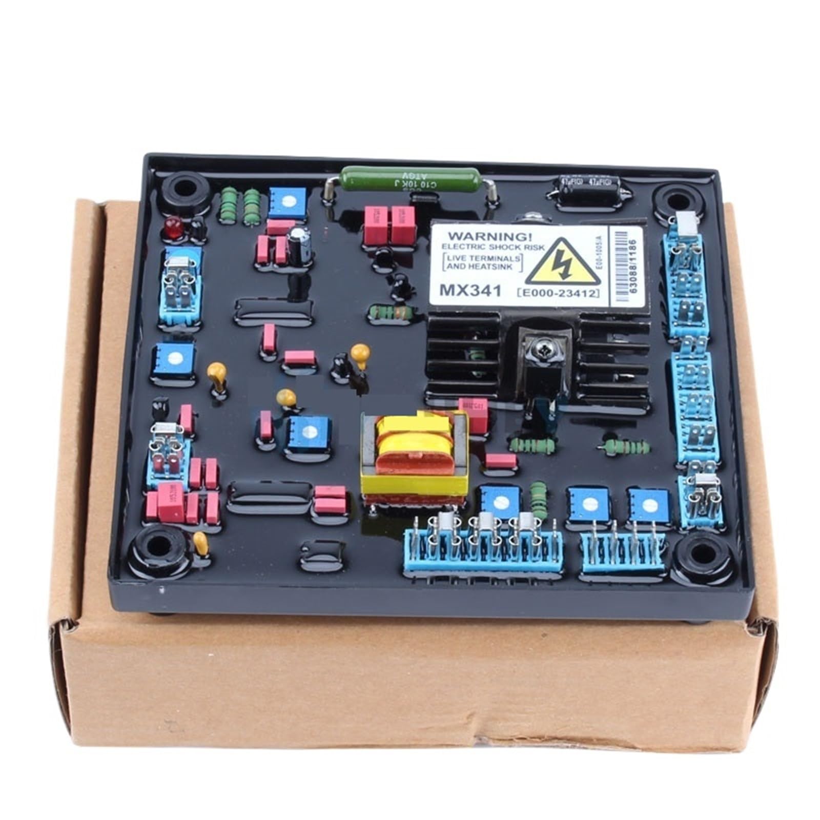 0P7BR328B 1pcs MX341-2 E000-23412 AVR MX341 E000 23412 Generator Automatic Voltage Regulator Stabilizer Control Module Board(MX341 Red Cap)