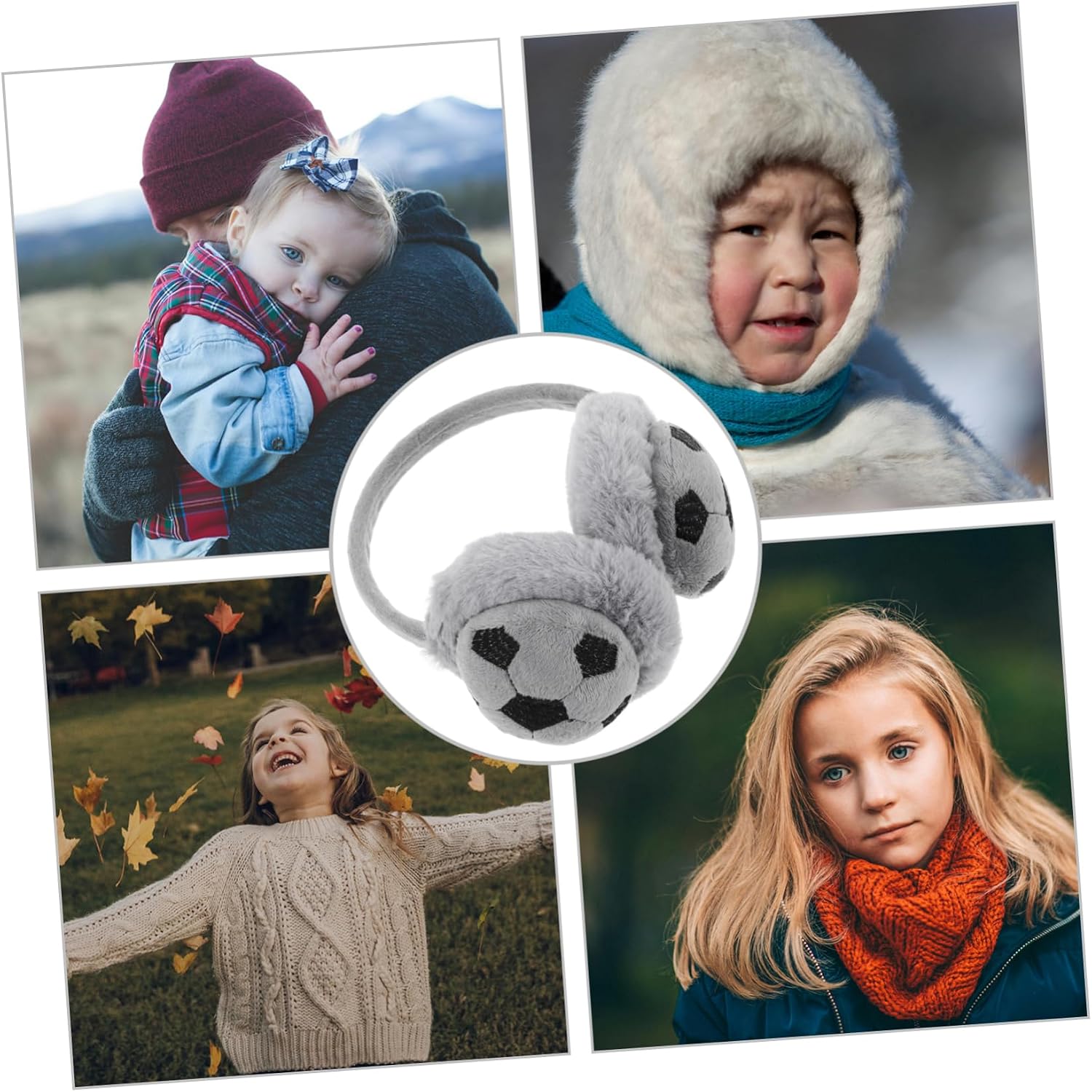 COLLBATH Boys and Girls Winter Earmuffs Soft Touch Football Ear Covers for Cold Protection Earmuffs Warmer for Girls Boys Toddlers