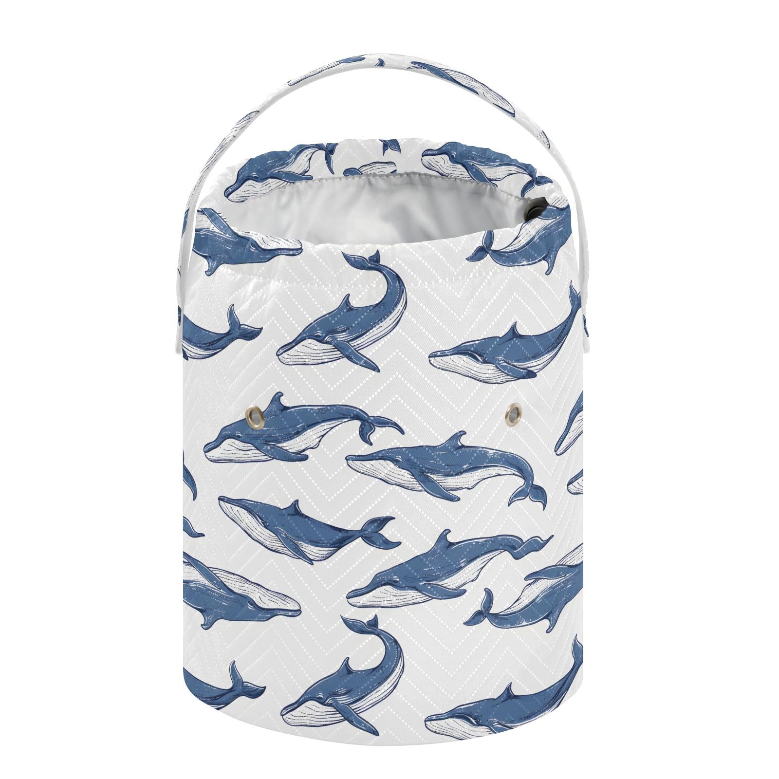 Yarn Storage Bag Small Crochet Bag Knitting Bag Organizer Blue Whales Yarn Bags for Crocheting Basket