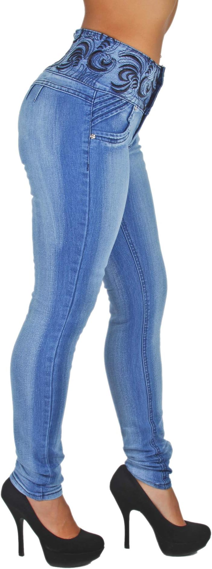 Plus/Junior Size Mid Waist Colombian Design Butt Lift Skinny Jeans