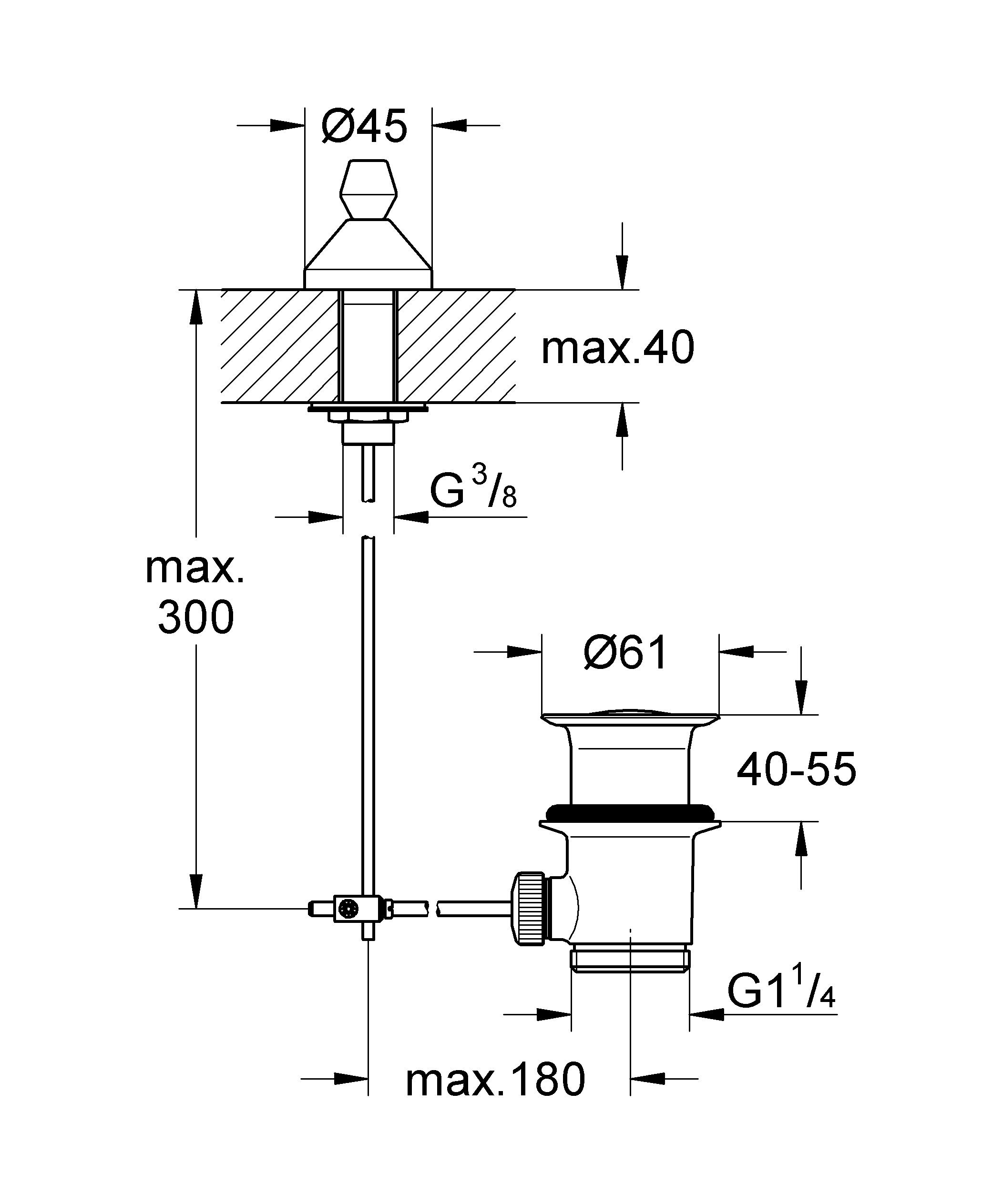 Grohe Concetto - Rebosadero para grifos (cromo) Ref. 28900000