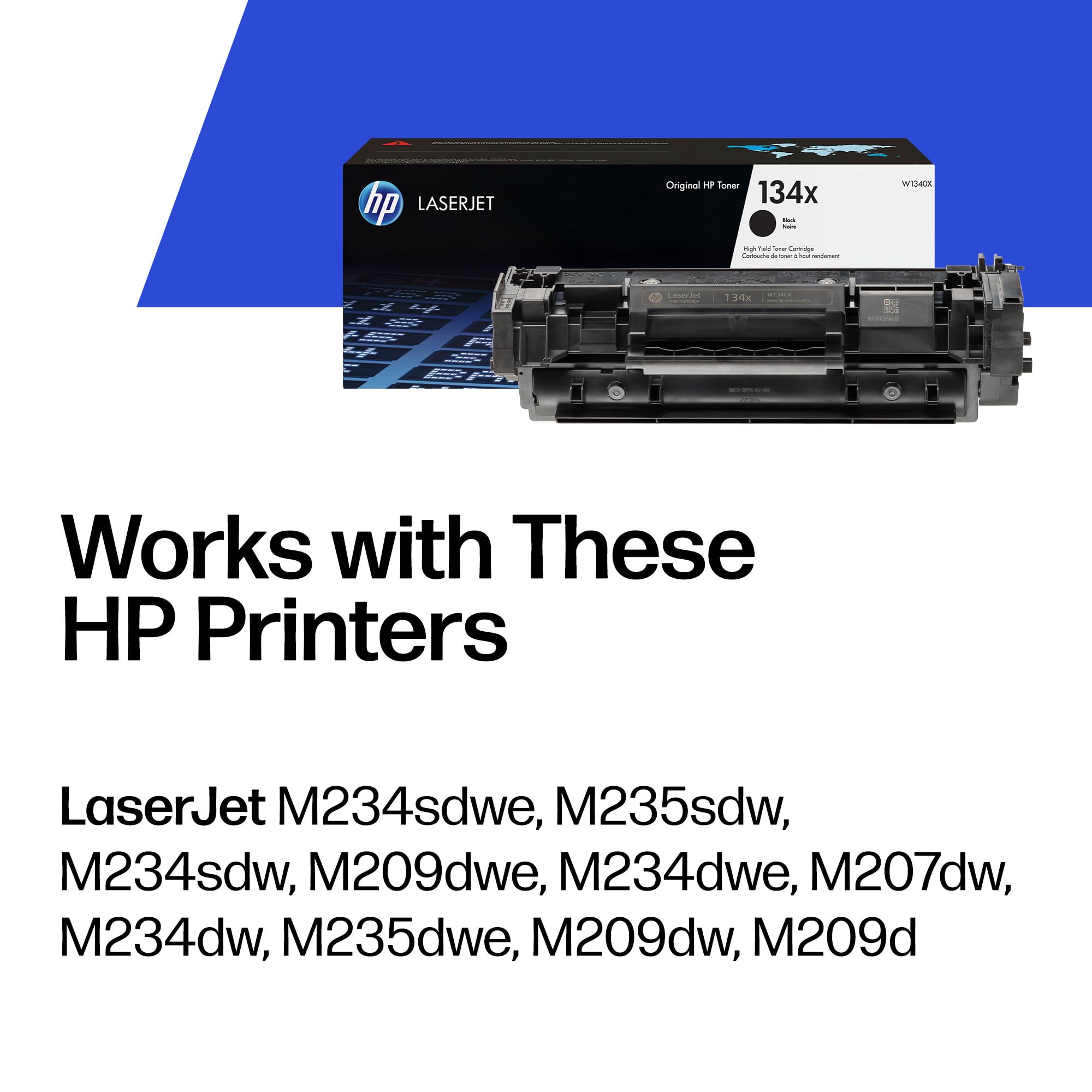 HP 134X Black High-yield Toner Cartridge | Works with HP LaserJet M209 Series, HP LaserJet MFP M234 Series | W1340X