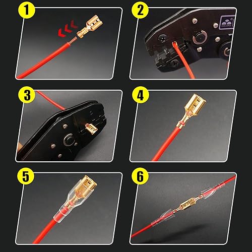 Miniatura 13 de Twidec /640pcs 2.8/4.8/0.248 in empalme rápido macho y hembra conector de pala de alambre Kit dorado con terminal de alambre Alicates de prensado