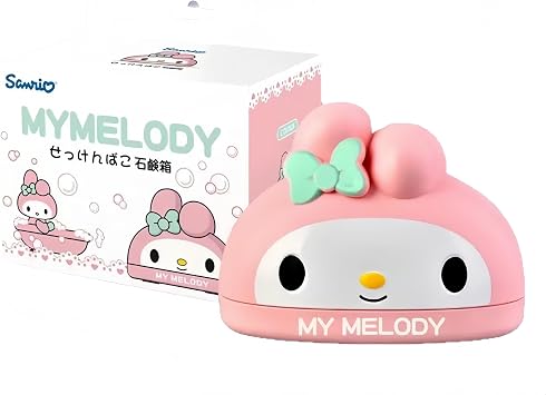 Kawaii Melody Soap Case Holder Container with Lid - Cute Soap Dish for Bathroom Accessories Pink meldy