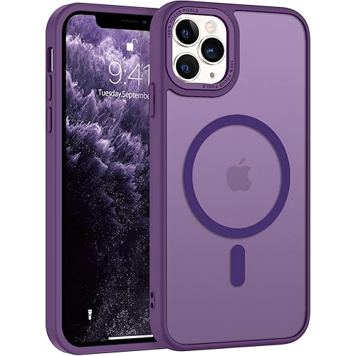 BENTOBEN iPhone 11 Pro Case [Compatible with Magsafe] Translucent Matte Magnetic iPhone 11 Pro Phone Case Slim Thin Shockproof Bumper Women Men Protective Cover for iPhone 11 Pro 5.8", Dark Purple