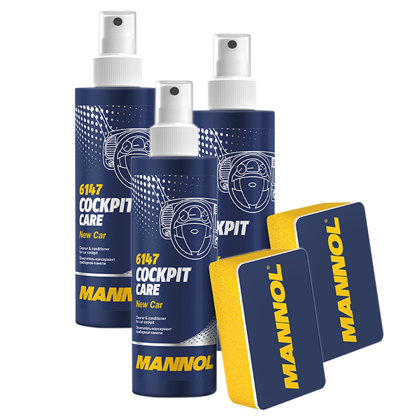 Nettoyant habitacle Mannol Cockpit Care triple action anti-poussière lot de 3