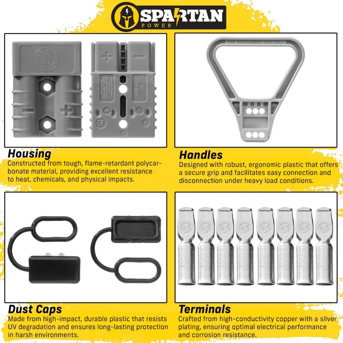 Spartan Power 600 Volt 175 Amp 1/0 AWG Quick Connect Disconnect Kit