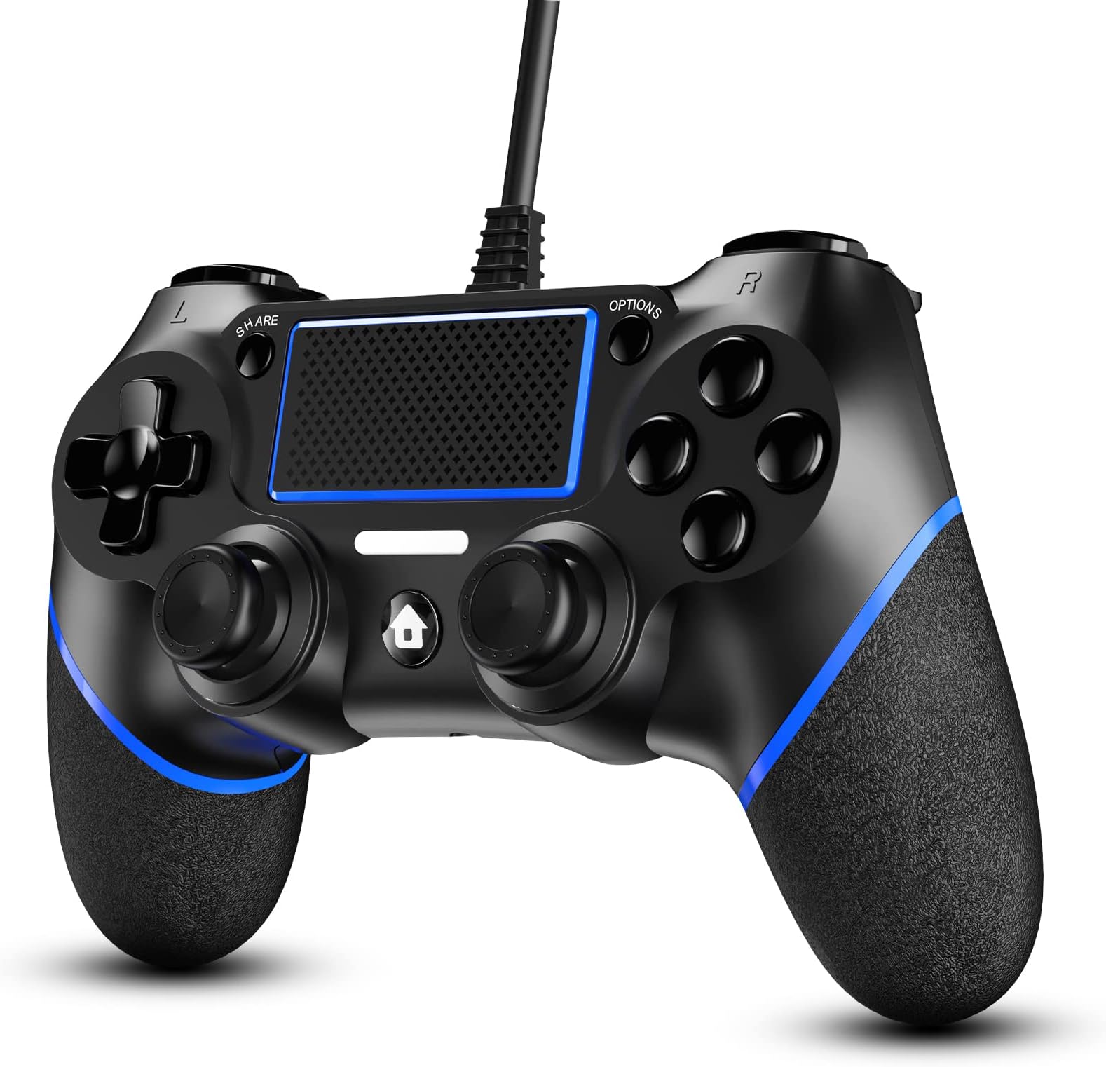 PS4 Wired Controller for Playstation 4, Professional USB PS4 Wired Gamepad (Black Wired)